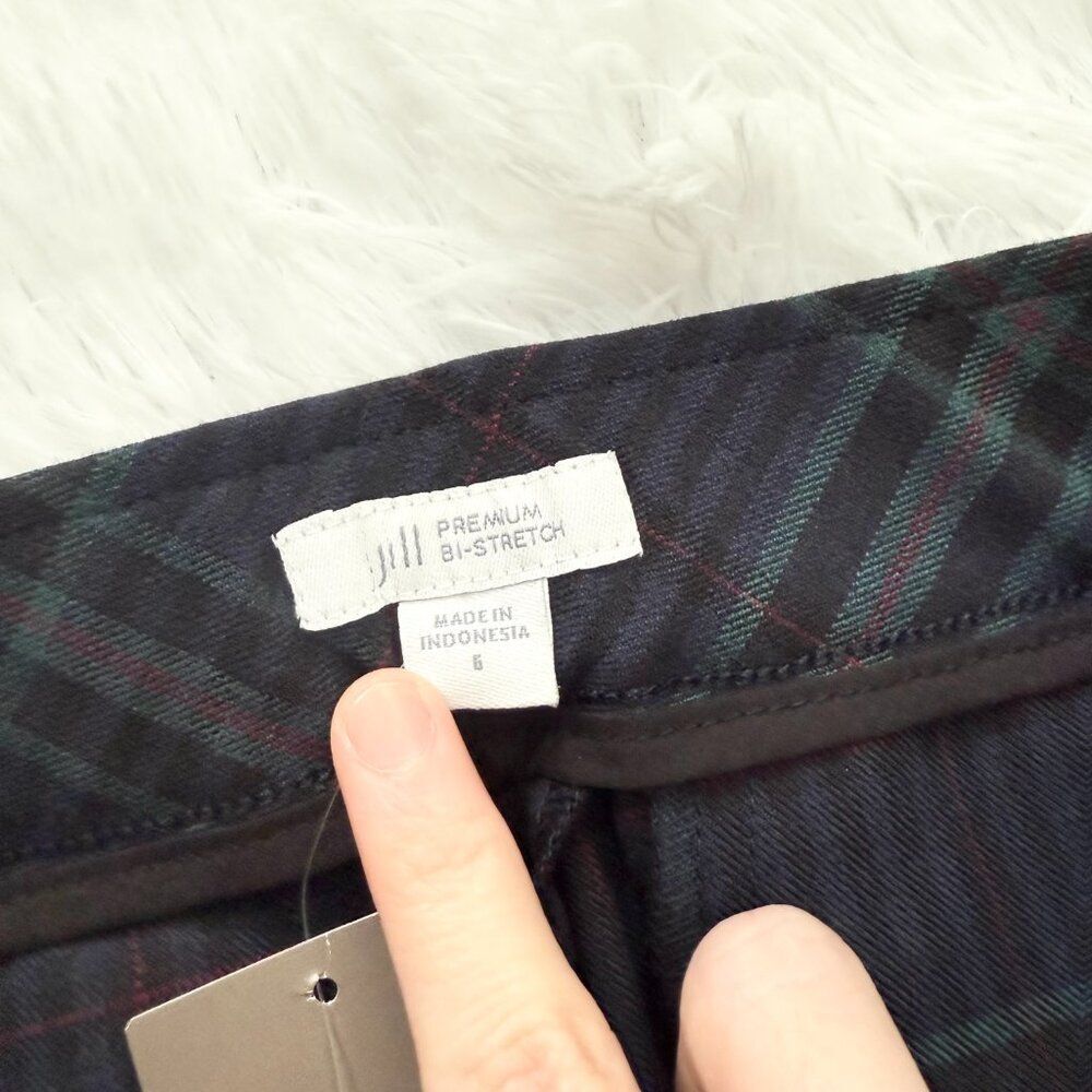 Women J Jill Premium Bi-Stretch Plaid Straight Leg Pants Blue and Green Size 6 - Picture 8 of 11